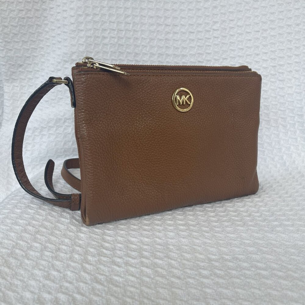 Michael Kors Brown Leather Crossbody Bag